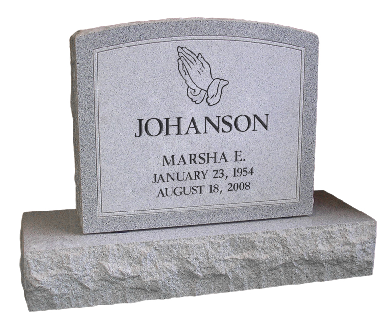 24x6x24 Grey Oval Top Memorial