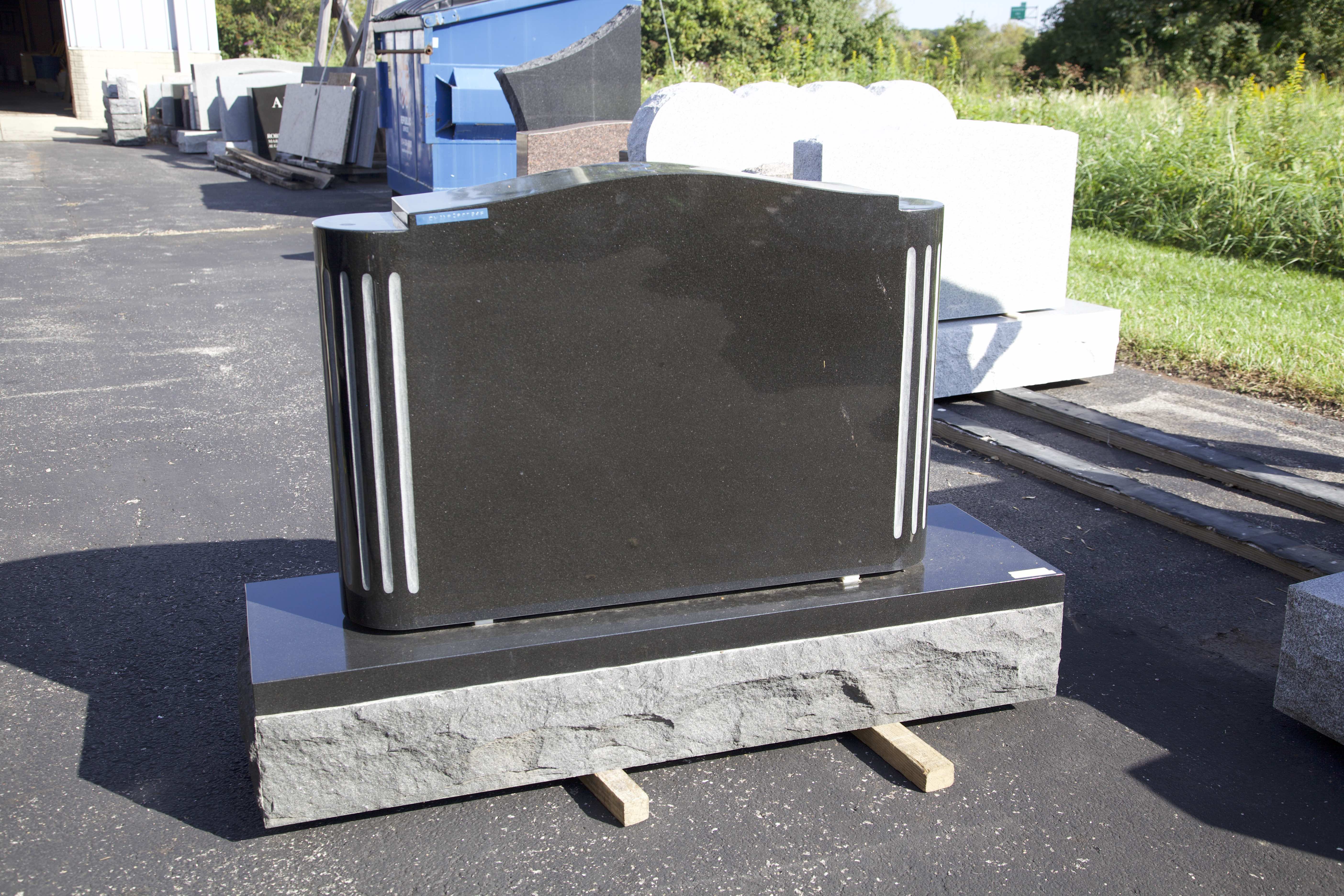 36x8x24 Black with Fluted Columns